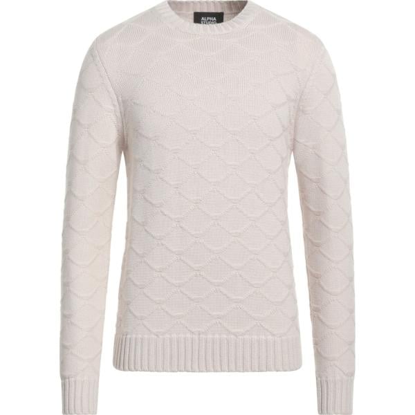 pullovers Alpha Studio bianco tinta unita