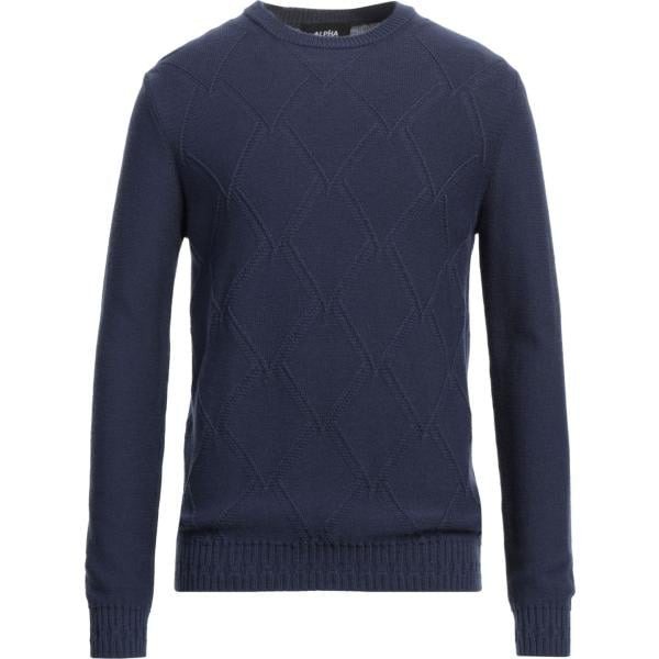 pullovers Alpha Studio blu tinta unita