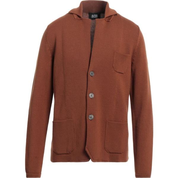 cardigans Alpha Studio marrone tinta unita