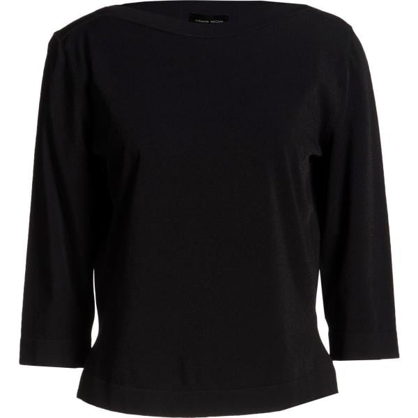 Pullover da donna in nero pece con scollo in viscosa Roberto Collina Roberto Collina