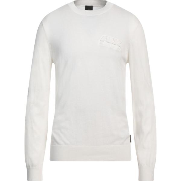 pullovers Armani Exchange bianco tinta unita