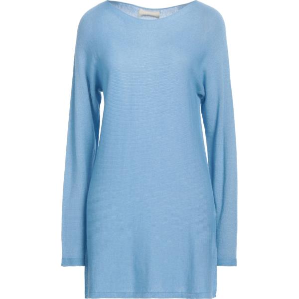 pullovers 120% Lino blu tinta unita