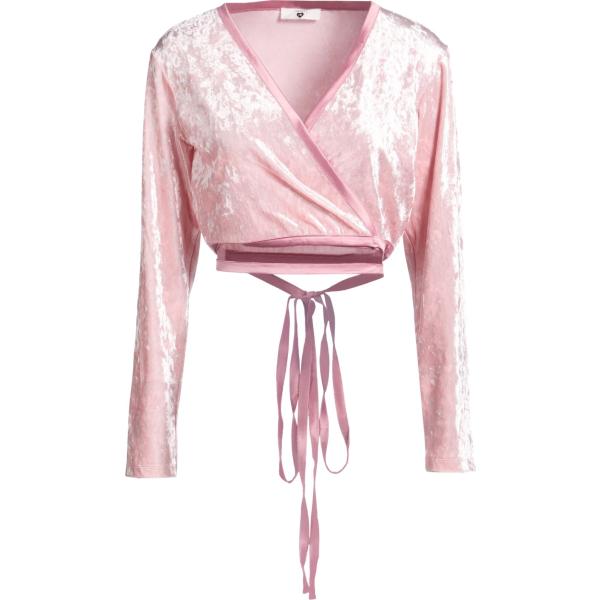 Top da donna a portafoglio in rosa chiaro con scollo a maniche lunghe in poliestere Twinset Twinset