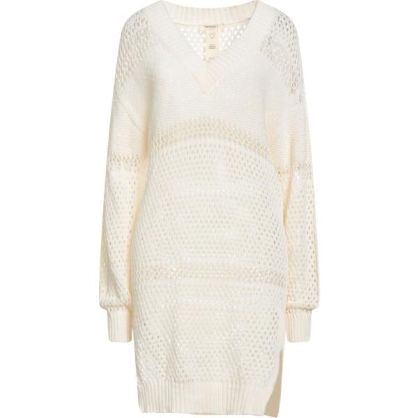 pullovers Twinset bianco tinta unita