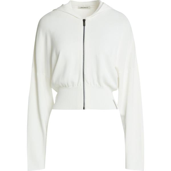 Cardigan da donna in bianco neve a maniche lunghe con zip in viscosa Hinnominate Hinnominate