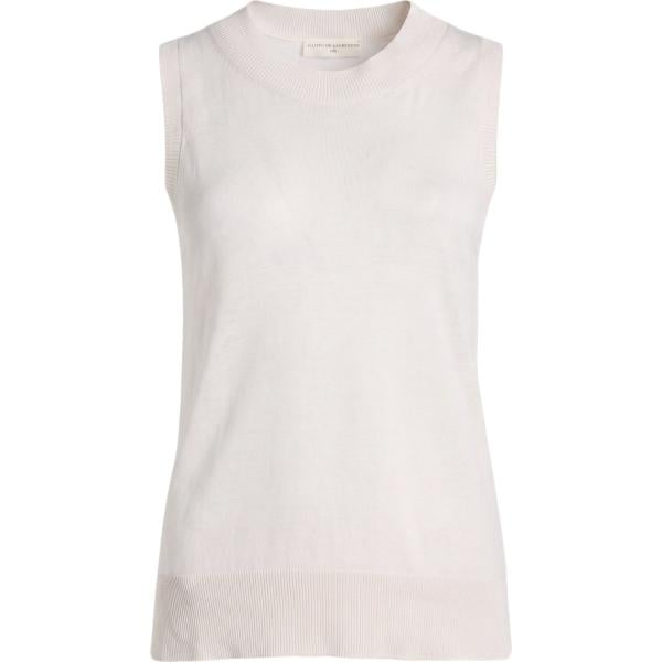 Pullover da donna in bianco avorio girocollo senza maniche in seta Filippo De Laurentiis Filippo De Laurentiis