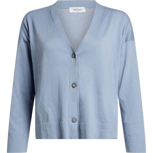 Cardigan da donna in azzurro a maniche lunghe in cotone Gran Sasso Gran Sasso