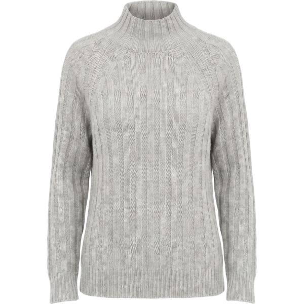 Pullover da donna in grigio chiaro effetto laminato collo alto a maniche lunghe in lana Peserico Peserico