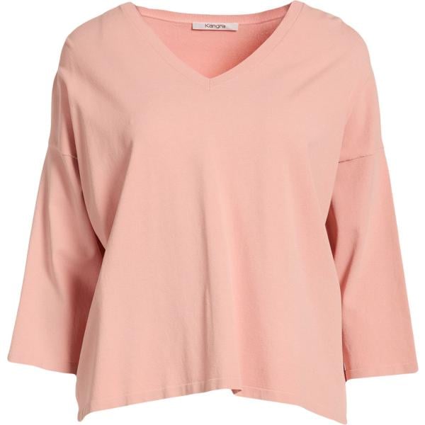 Pullover da donna in rosa chiaro collo a v in viscosa Kangra Kangra