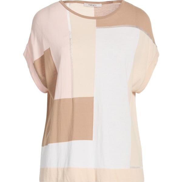 Pullover da donna in bianco neve girocollo a maniche corte in cotone Kangra Kangra