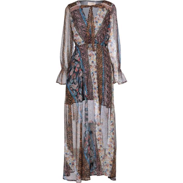 vestiti lunghi Kaos Jeans marrone a fiori