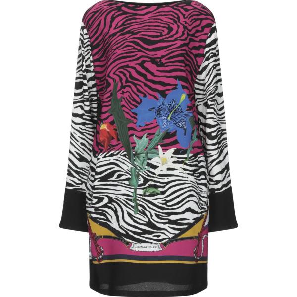 vestiti corti Cavalli Class rosa con stampe