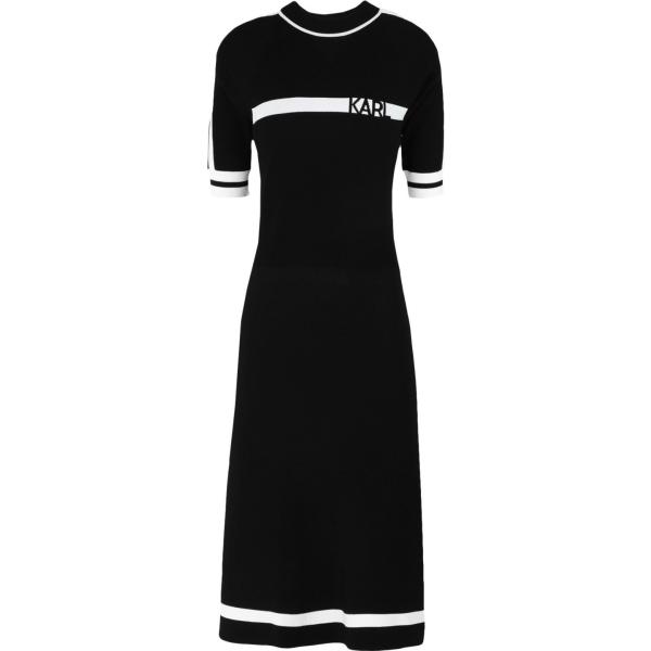 vestiti midi/longuette Karl Lagerfeld nero tinta unita