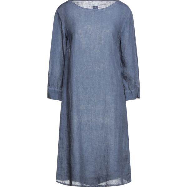 vestiti midi/longuette 120% Lino grigio tinta unita