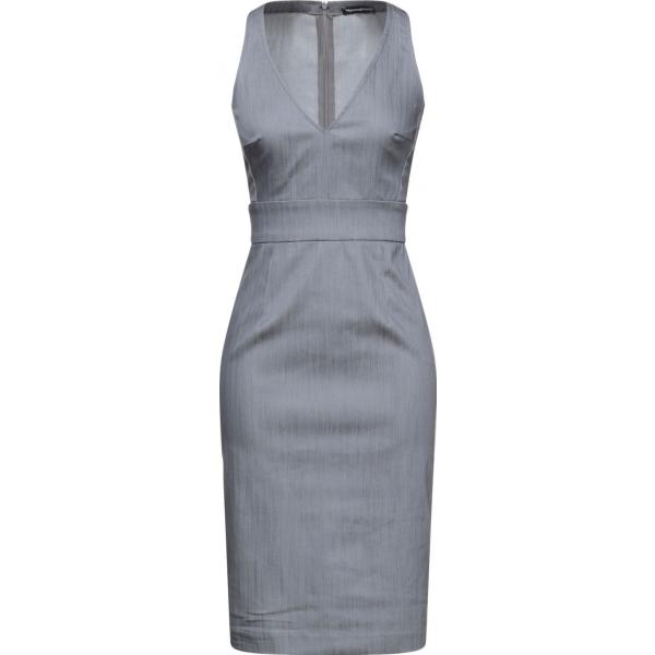 vestiti midi/longuette Biancoghiaccio grigio tinta unita