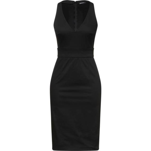 vestiti midi/longuette Biancoghiaccio nero tinta unita