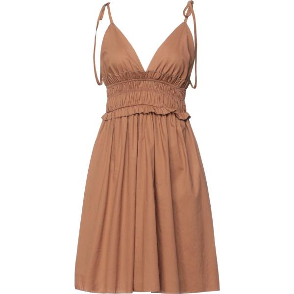 vestiti corti Vanessa Scott marrone tinta unita