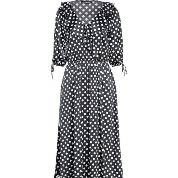 vestiti midi/longuette Biancoghiaccio grigio a pois