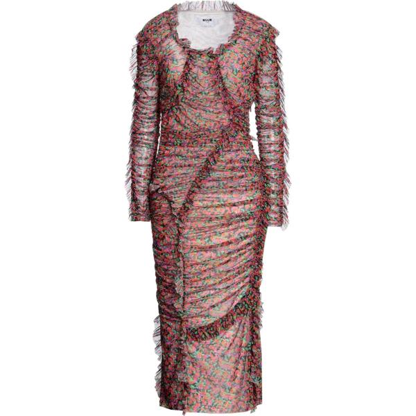 vestiti midi/longuette Msgm marrone a fiori