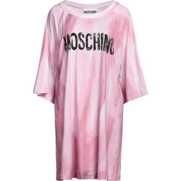 vestiti corti Moschino rosa con stampe