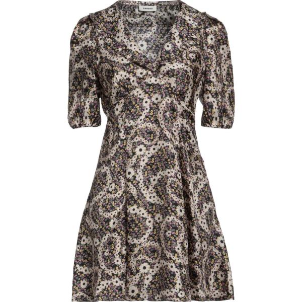 vestiti corti Sandro marrone a fiori