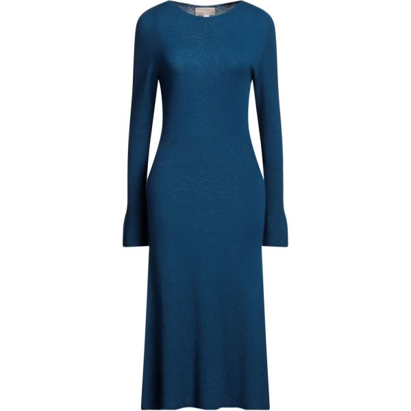 vestiti midi/longuette 120% Lino blu tinta unita