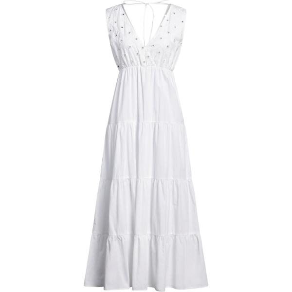vestiti lunghi 19.70 Nineteen Seventy bianco tinta unita