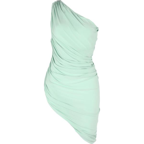 vestiti corti Norma Kamali verde tinta unita