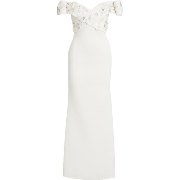 vestiti lunghi Badgley Mischka bianco tinta unita