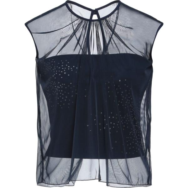 top Chiara Boni La Petite Robe blu tinta unita