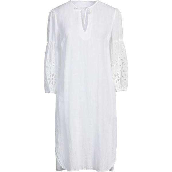 vestiti midi/longuette 120% Lino bianco tinta unita