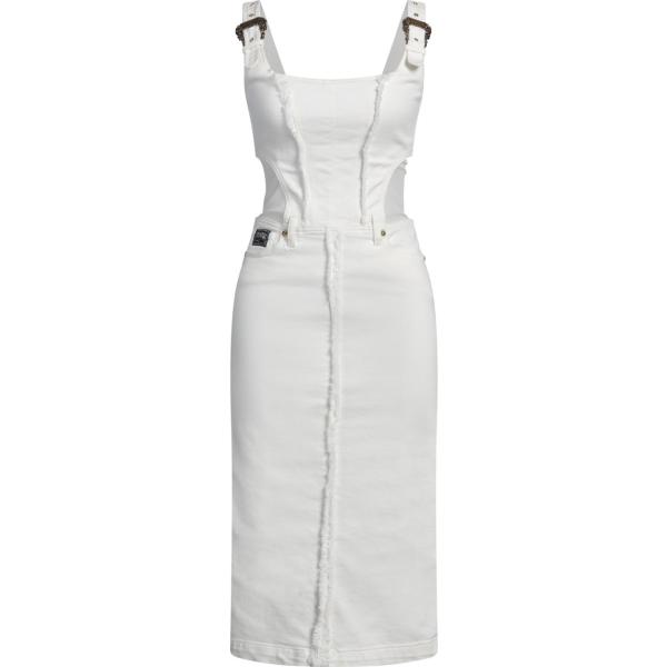 vestiti midi/longuette Versace Jeans Couture bianco tinta unita