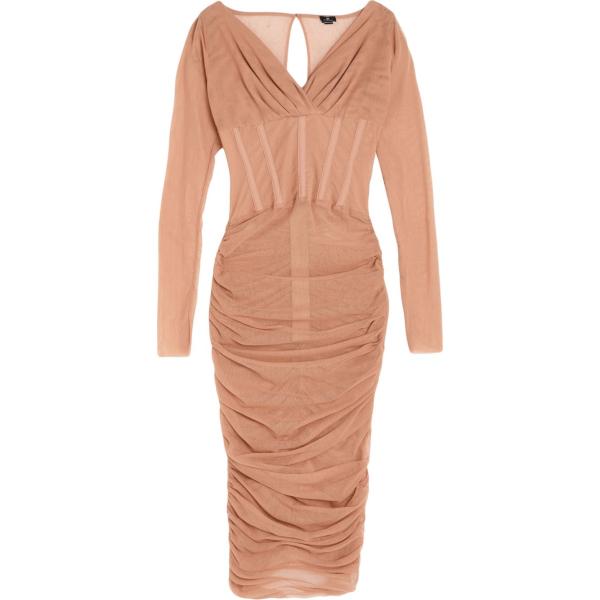 vestiti midi/longuette Elisabetta Franchi marrone tinta unita