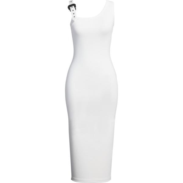 vestiti midi/longuette Versace Jeans Couture bianco tinta unita