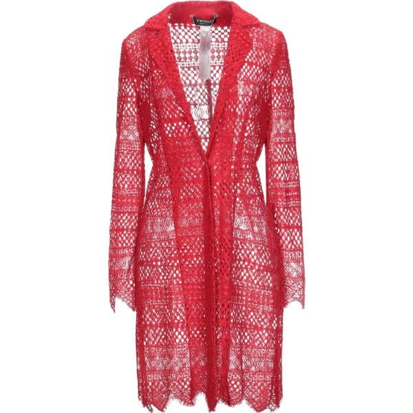 trench Twinset rosso tinta unita