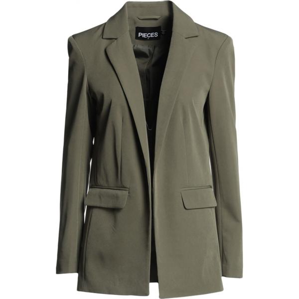 blazer Pieces verde tinta unita