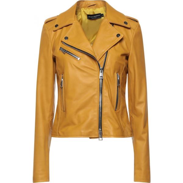 giacche Street Leathers marrone tinta unita
