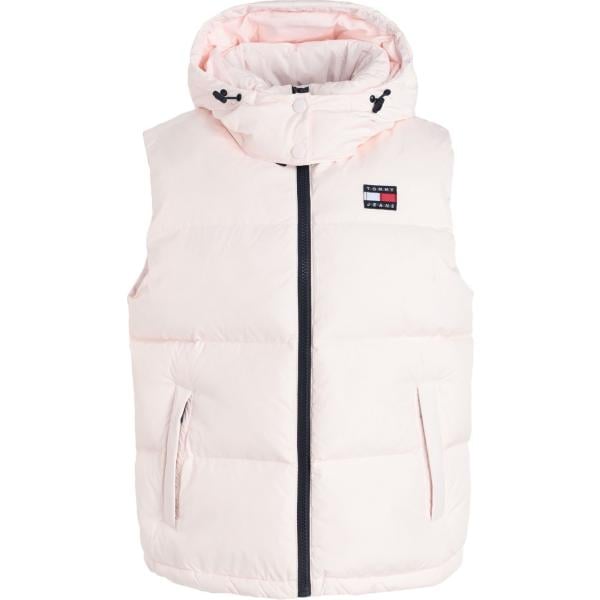 piumini Tommy Jeans bianco tinta unita