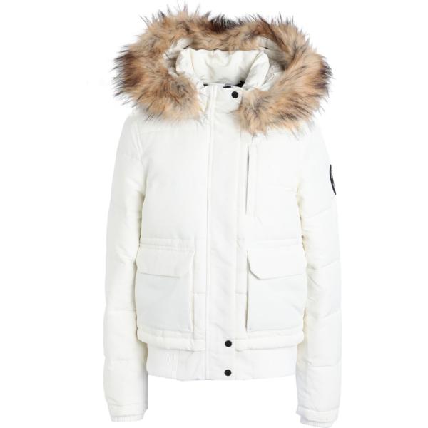 piumini Superdry bianco tinta unita