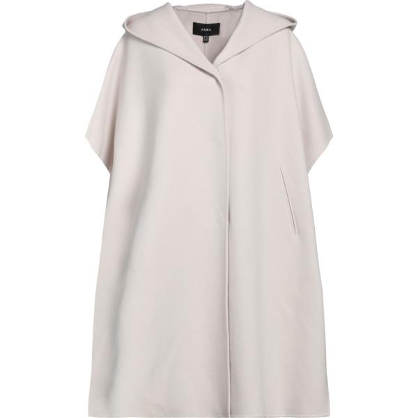 mantella da donna in bianco neve collo con cappuccio monopetto senza maniche in lana Arma