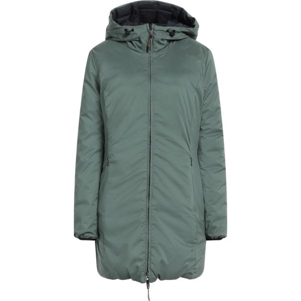 parka da donna in verde chiaro collo con cappuccio monopetto a maniche lunghe con zip Dekker