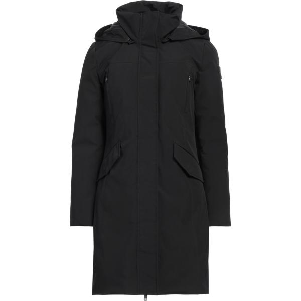 parka da donna in nero pece collo con cappuccio a maniche lunghe con zip Dekker