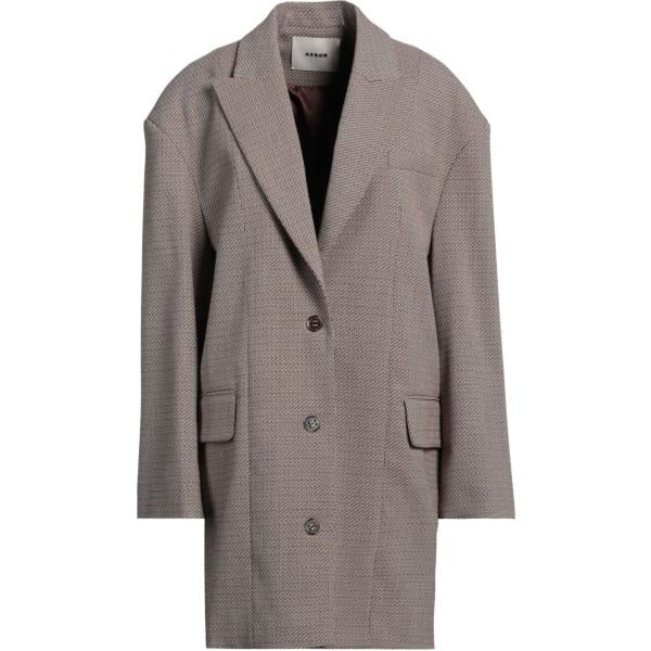 Cappotto da donna in marrone scuro collo con revers monopetto a maniche lunghe con bottoni in viscosa Aeron Aeron