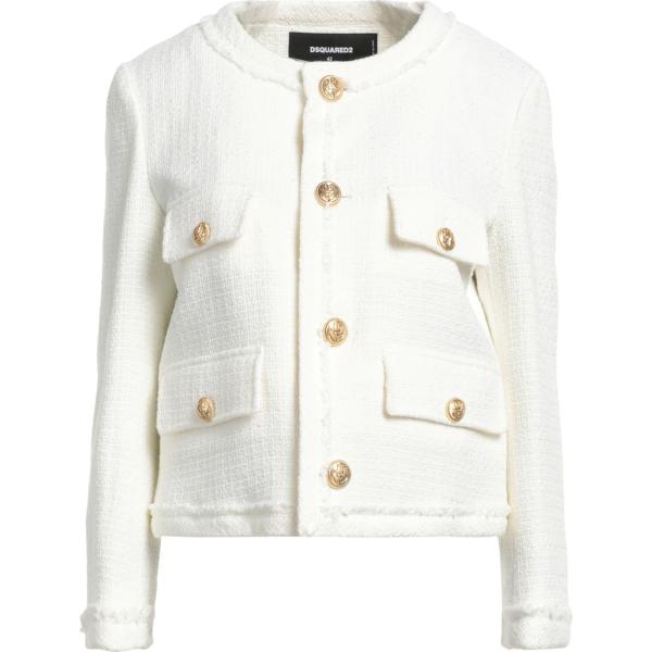 blazer Dsquared2 bianco tinta unita