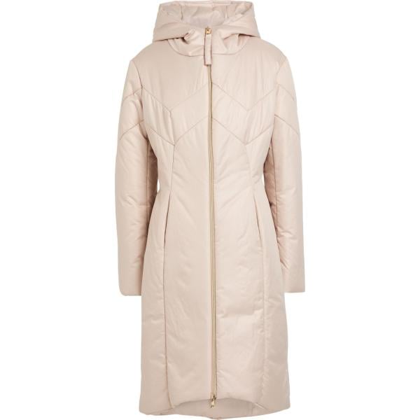 Parka da donna in beige sabbia collo con cappuccio a maniche lunghe con zip No-Nà No-Nà