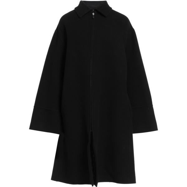 Cappotto da donna in nero pece monopetto a maniche lunghe con zip in lana Emporio Armani Emporio Armani