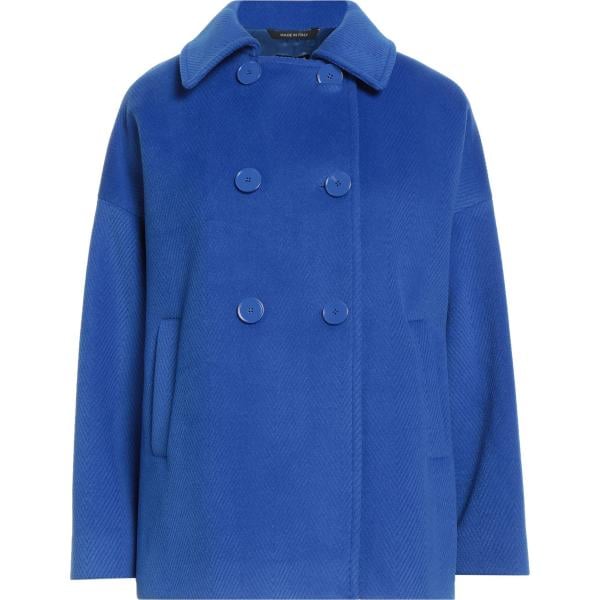 Cappotto da donna doppiopetto in blu scuro a maniche lunghe con bottoni Sopi Sopi