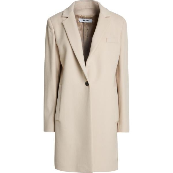 Cappotto da donna in bianco avorio con spalline monopetto a maniche lunghe in lana Annie Paris Annie Paris
