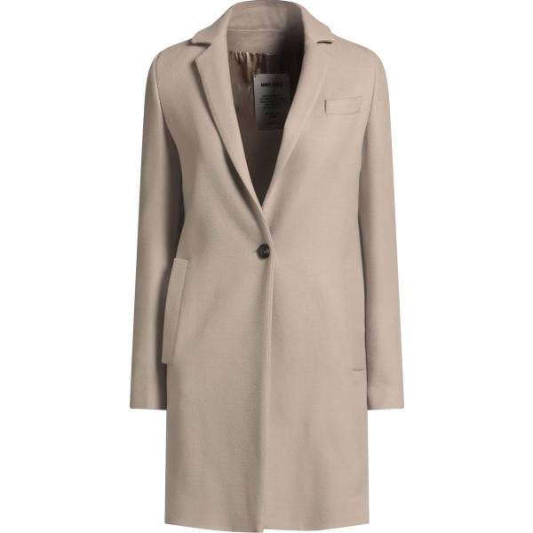 Cappotto da donna in beige sabbia con spalline monopetto a maniche lunghe in lana Annie Paris Annie Paris