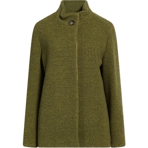 Cappotto da donna in verde oliva monopetto a maniche lunghe con bottoni in lana Cinzia Rocca Cinzia Rocca